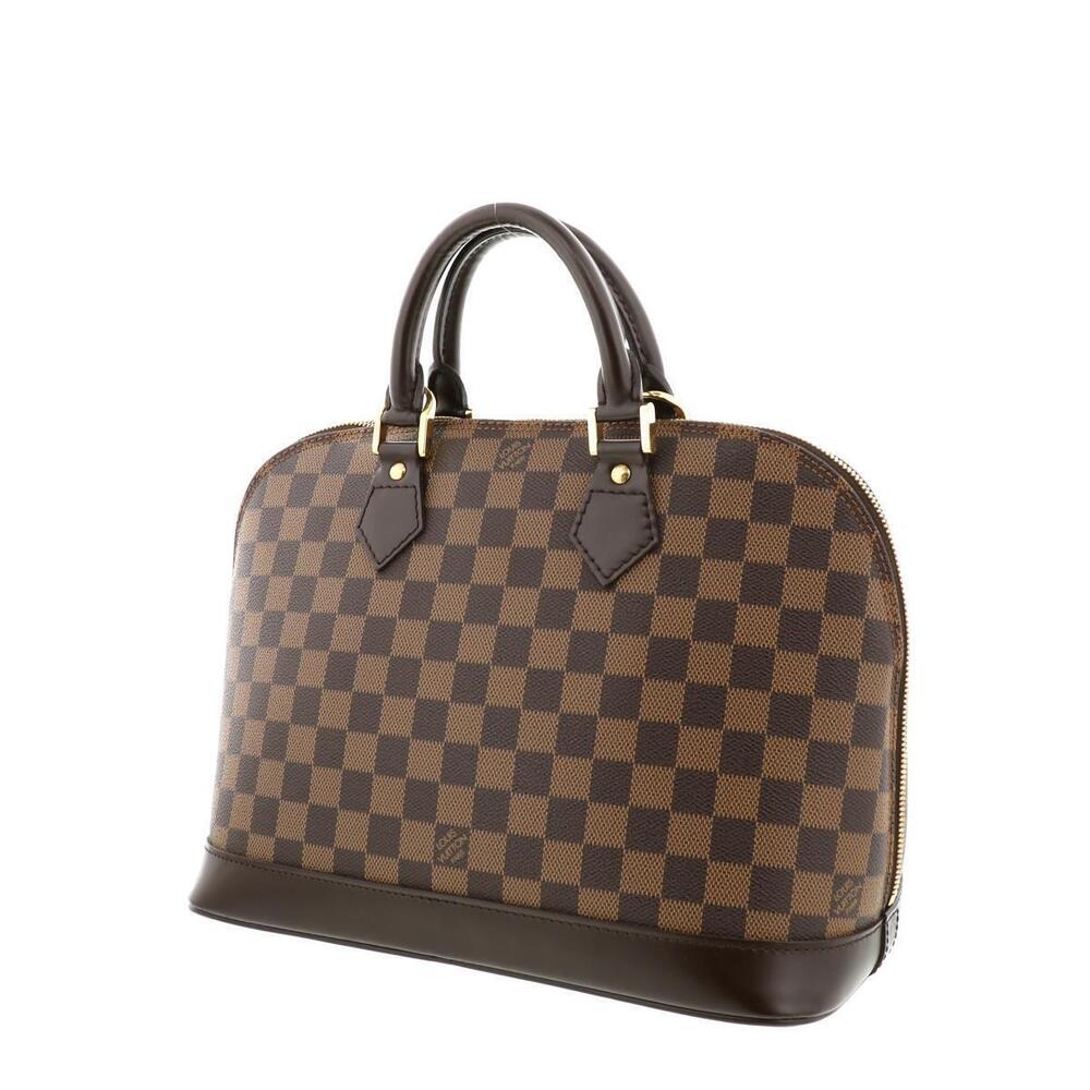 Louis Vuitton Brown A Bag Handbag Ebene Alma Damier